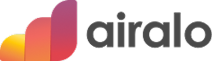 Airalo logo with colorful design on a white background